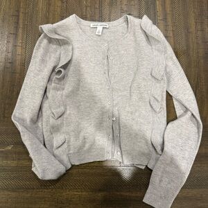 Autumn Cashmere cardigan sweater ruffle grey gray size xs